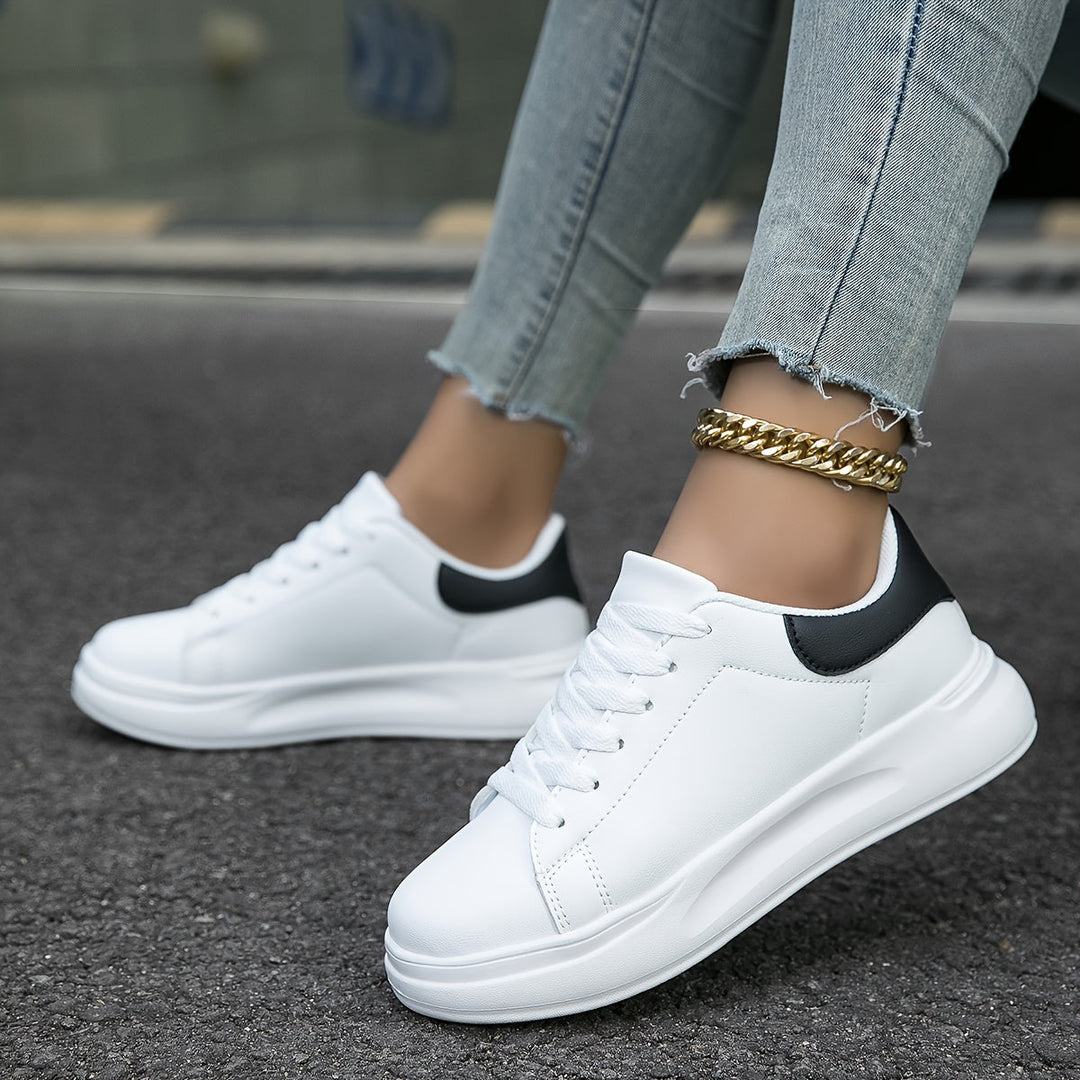 White Leather Sneakers for Women