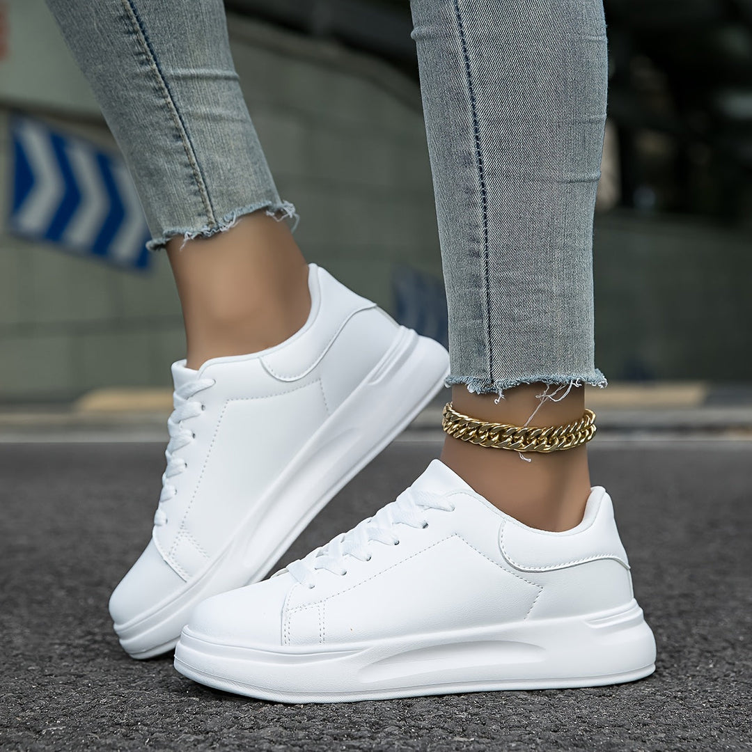 White Leather Sneakers for Women