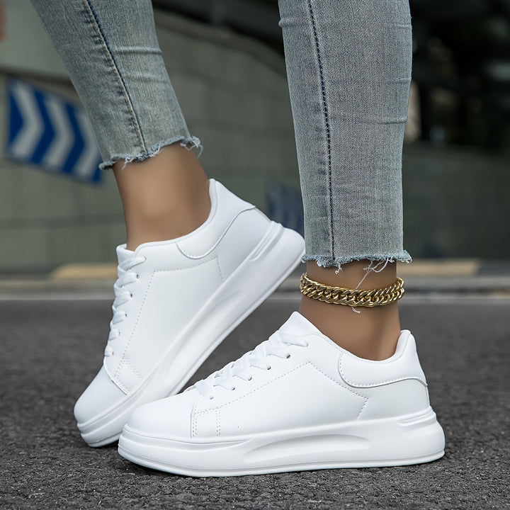 White Leather Sneakers for Women