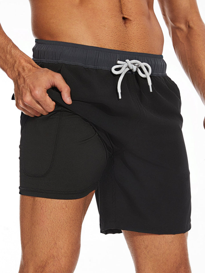 Trendy Men's Swimming Trunks with Inner Lining and Phone Pocket