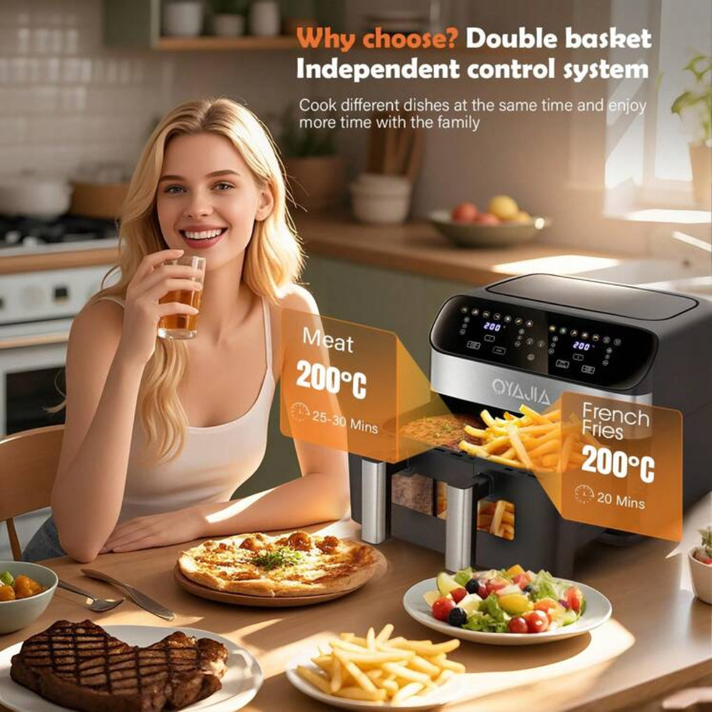 12-in-1 Dual Zone Air Fryer with 2-Basket System