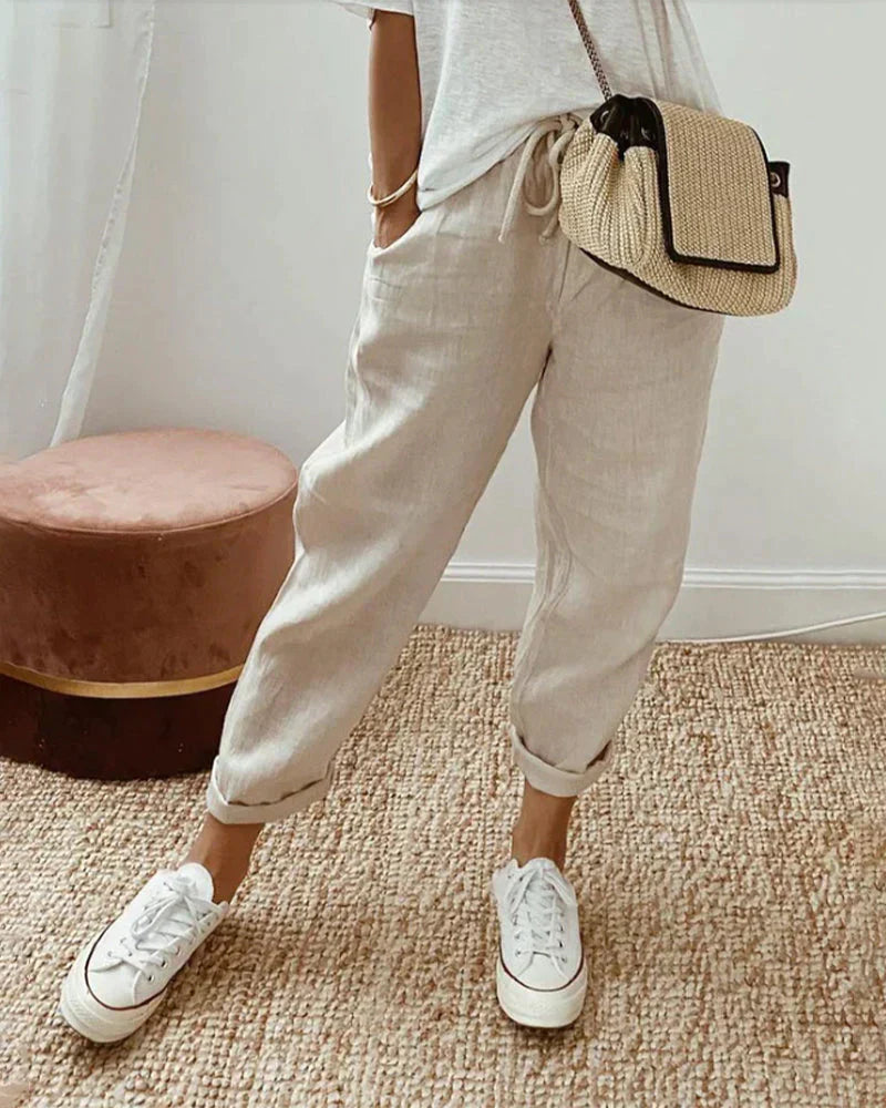 Casual linen pants for women