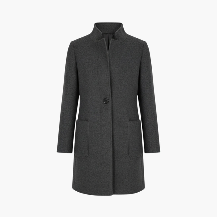 Women’s Coat with Stand Collar and Pockets