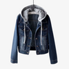 Stylish Cropped Denim Jacket with Hood for Women