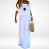 Elegant White Off-Shoulder Maxi Beach Dress