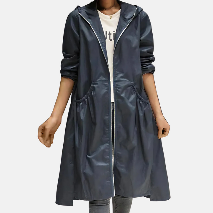 Women’s Water-resistant Hooded Knee Length Jacket