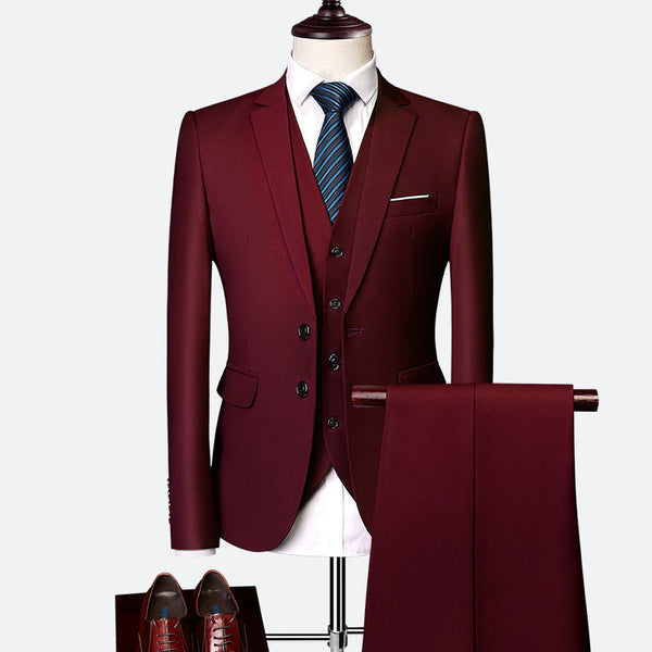 Three-Piece Slim Fit Suit for Men