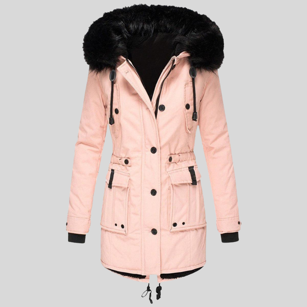 Women’s Winter Hooded Coat – Functional Layer with Pockets