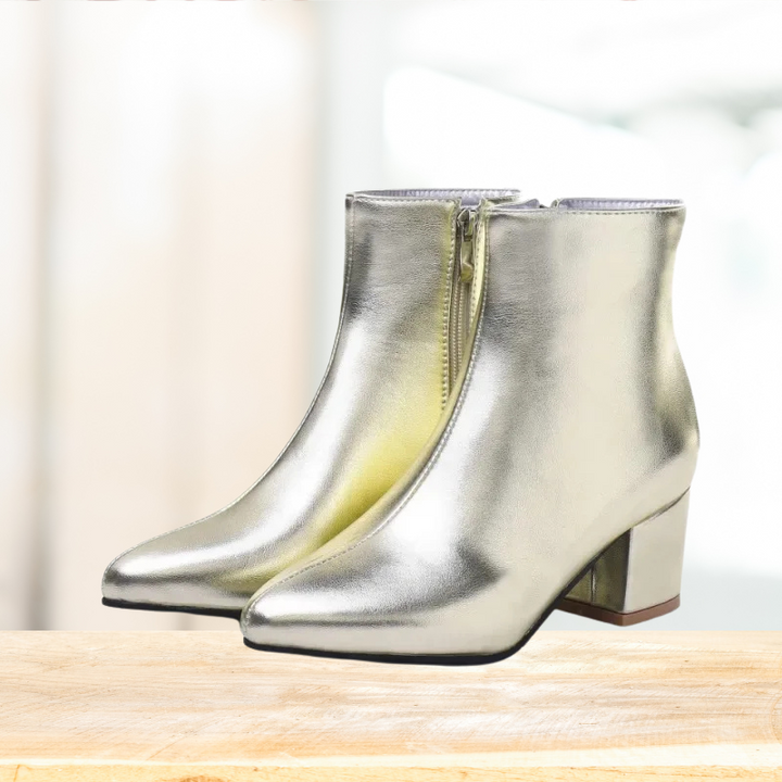 The Ankle Boots – Bold Silver Finish with Comfortable Design