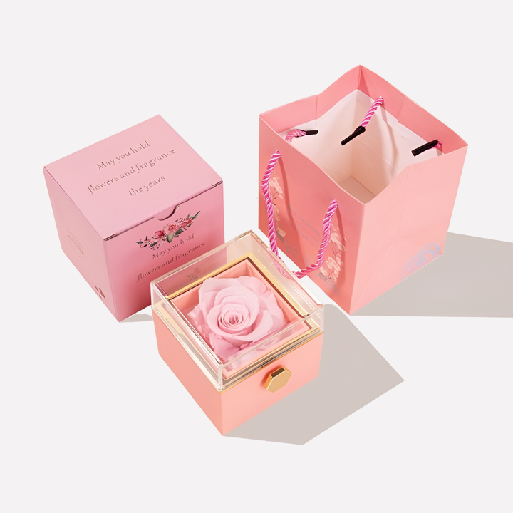 Eternal Rose With Custom Engraved Necklace