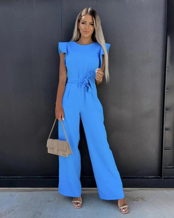 Elegant Jumpsuit with Flutter Sleeves