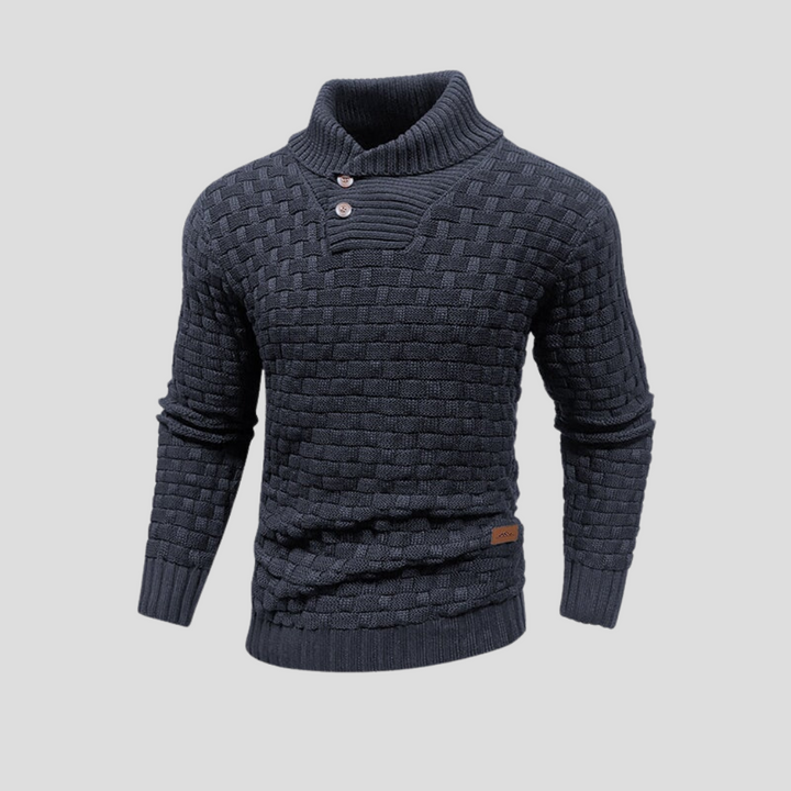 Men’s Half-Collar Button-Up Sweater