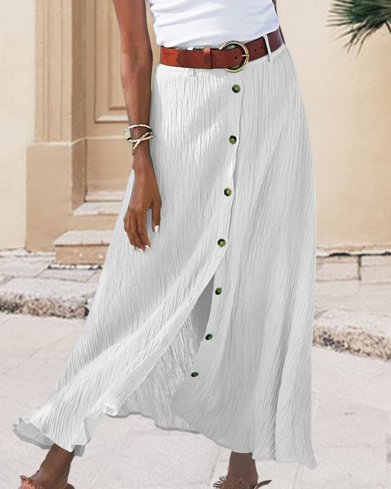 Women’s Long Monochrome Skirt – Elegant Style for Any Occasion
