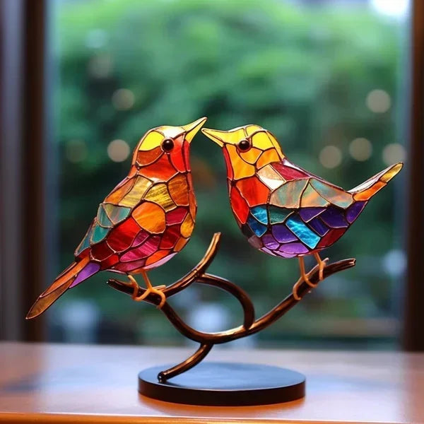 Colorful Glass Bird Décor