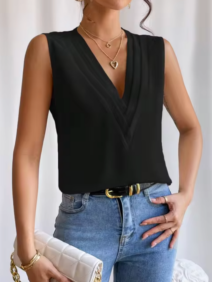 Elegant Sleeveless V-Neck Top for Women