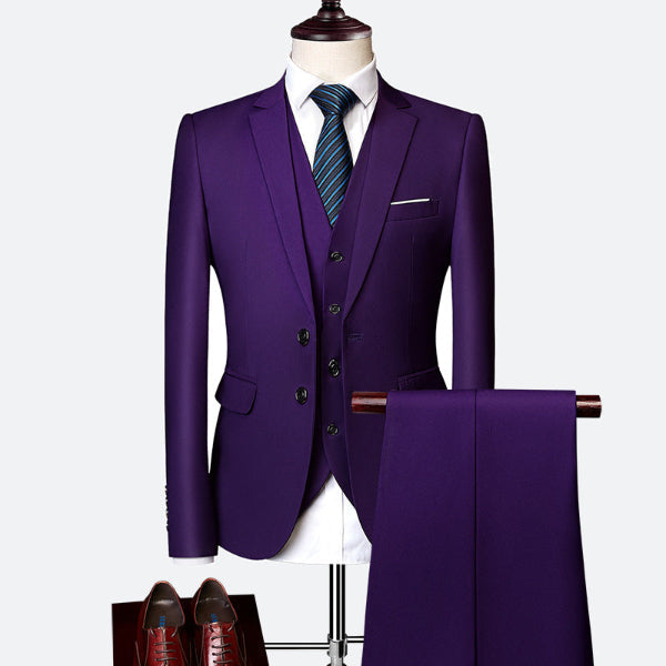 Three-Piece Slim Fit Suit for Men