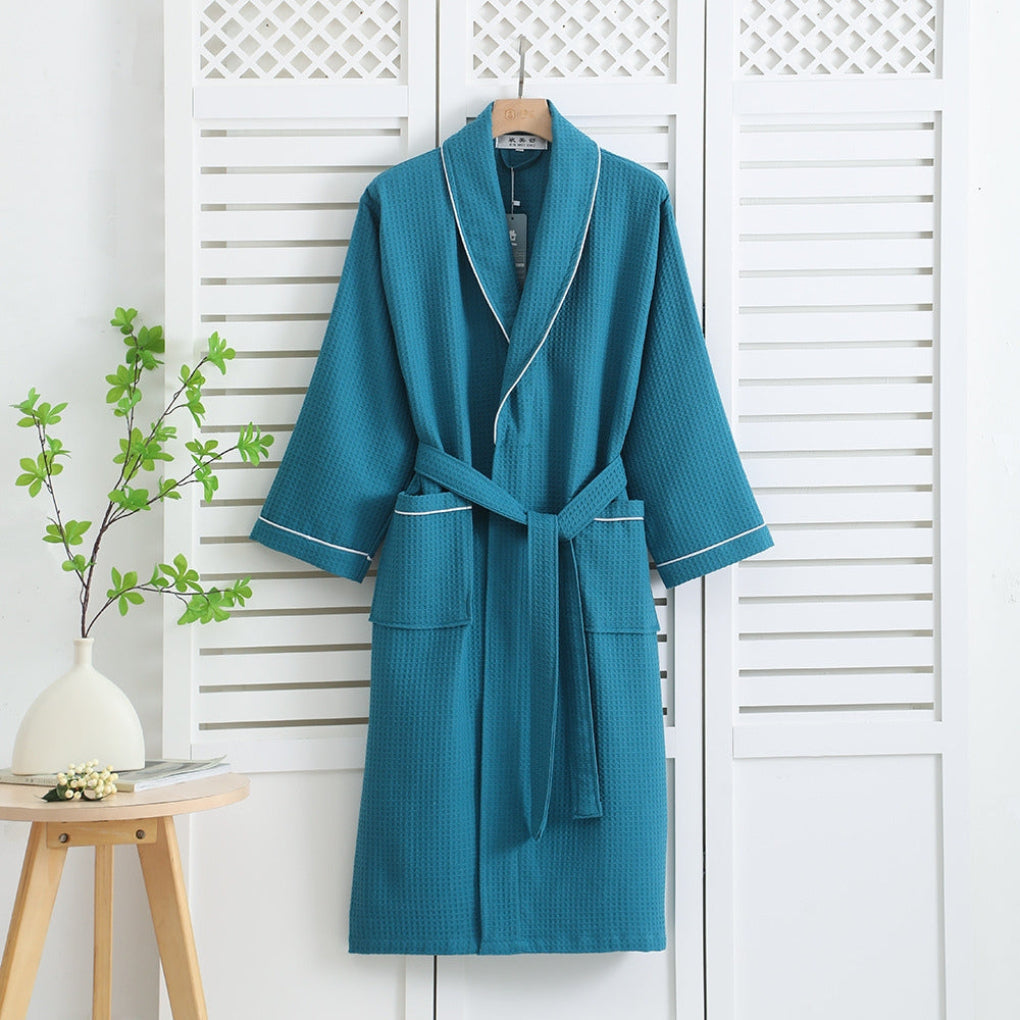 Lightweight Kimono 100% Cotton Waffle Bathrobe