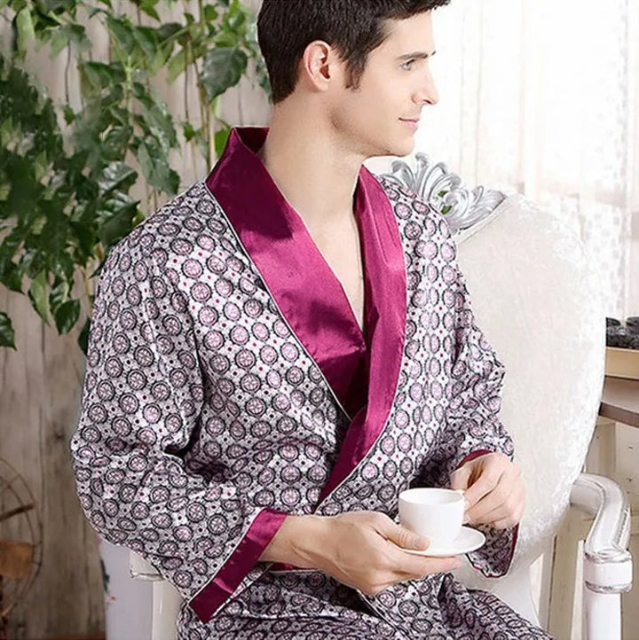 Luxury satin bathrobe for men - Santino