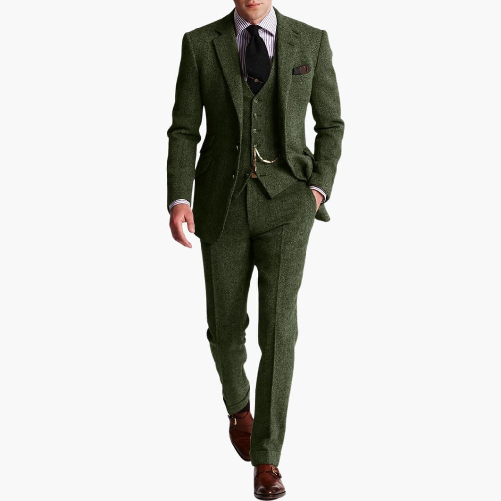 Men’s Formal Suit Set with Jacket and Vest