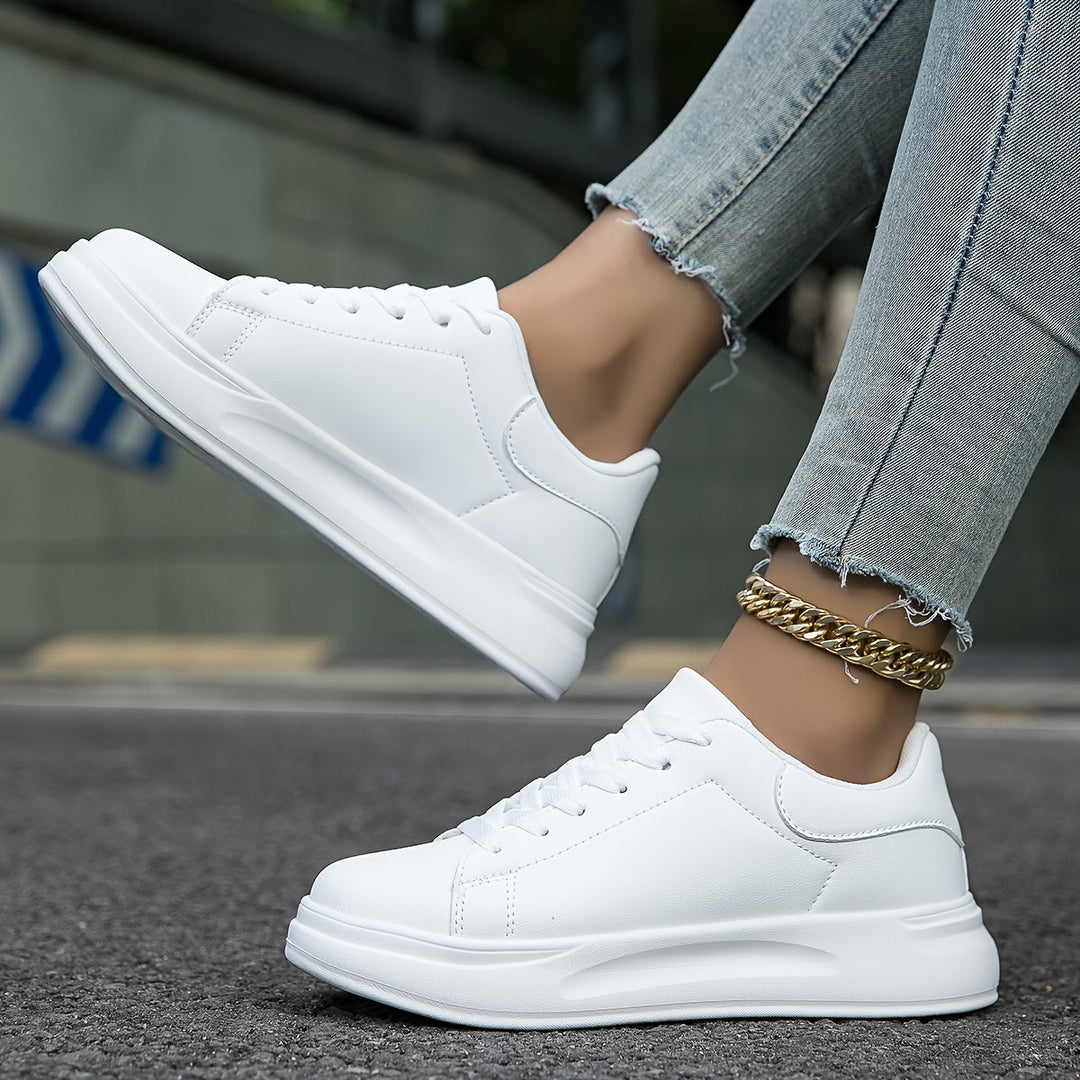 White Leather Sneakers for Women