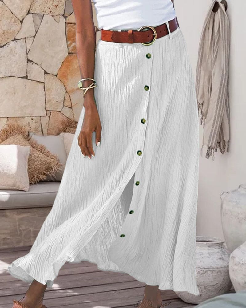 Women’s Long Monochrome Skirt – Elegant Style for Any Occasion