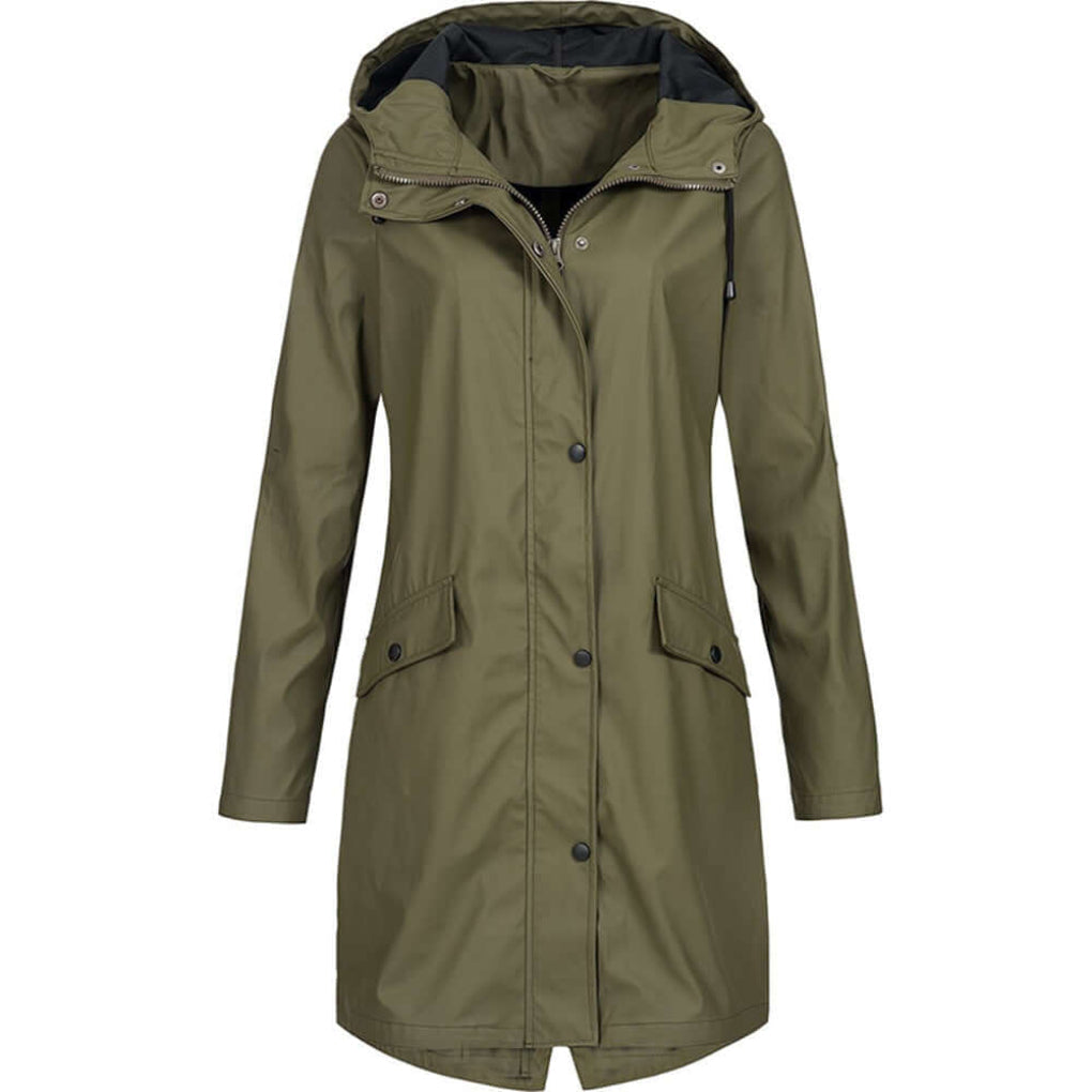 Women's Water-resistant Hooded Raincoat