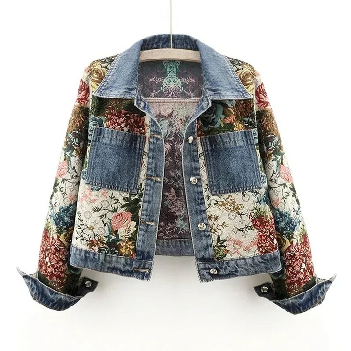 Floral Denim Jacket – Hand-Painted Style Meets Sustainable Fashion