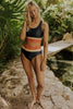 Colorblock Cut Back Bikini Set