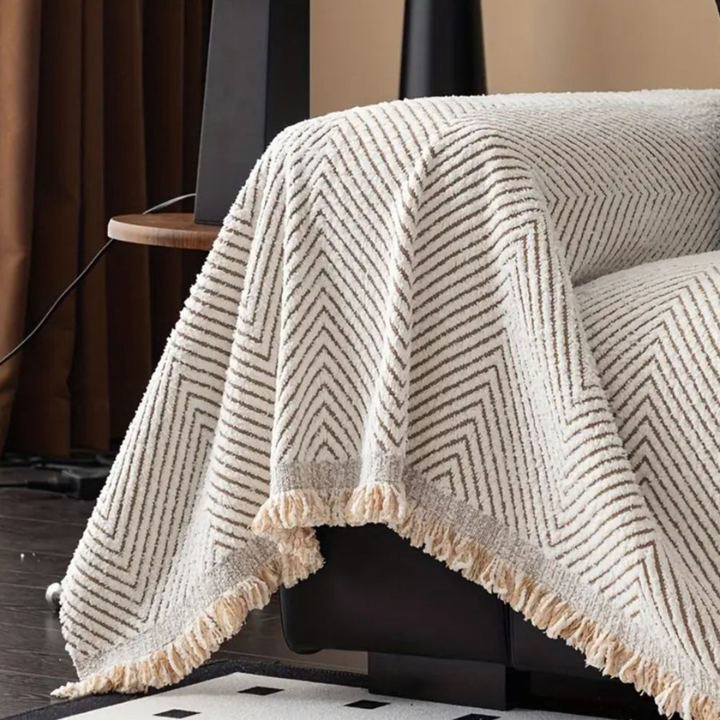 Reversible Herringbone Couch Cover