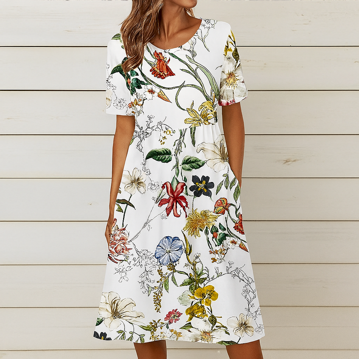 Summer Floral Print Shift Dress