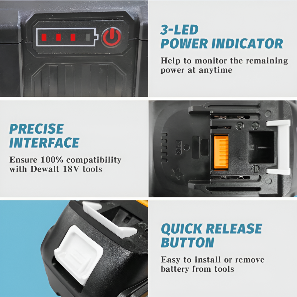 2 נ8.0Ah 18 V Replacement Batteries + Charger