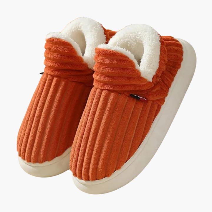 Women’s Plush Slippers – Ribbed Indoor Footwear