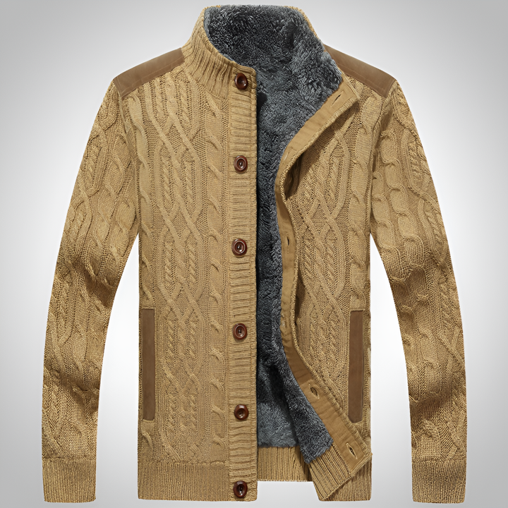 Men’s Knit Jacket – Plush-Lined for Added Warmth