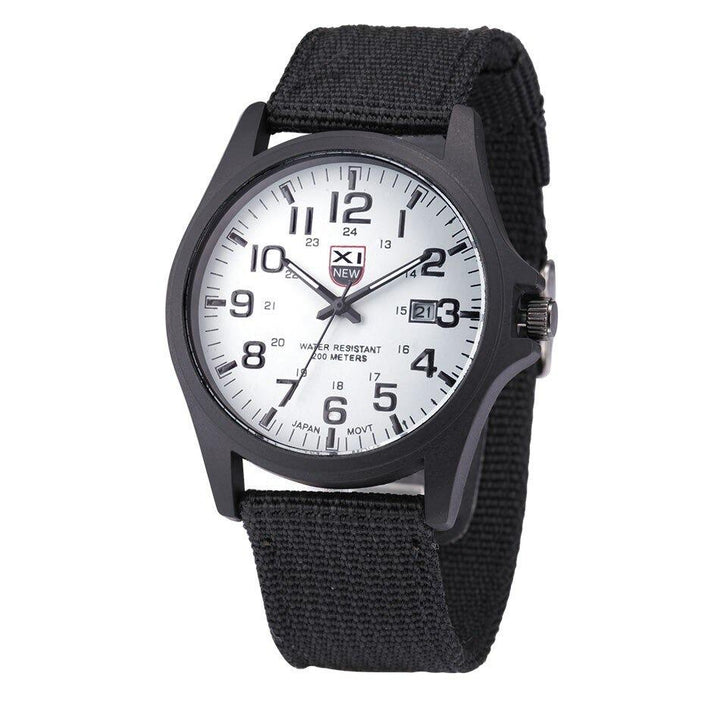 Robust Military-Style Watch with Illuminated Dial