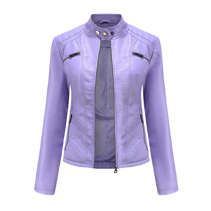 Faux Leather Biker Jacket for Women
