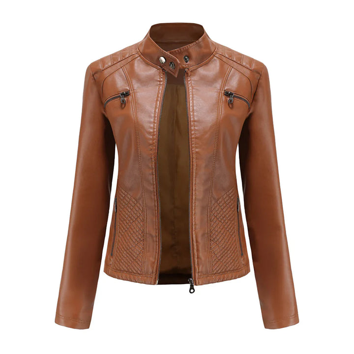Faux Leather Biker Jacket for Women