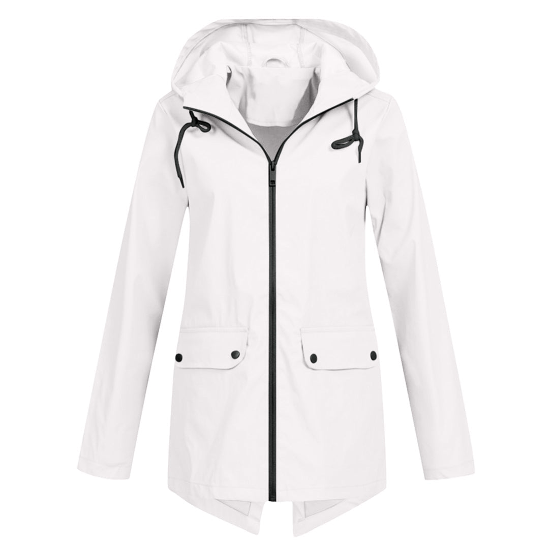 water-resistant Women's Mid-Length Jacket with Zipper