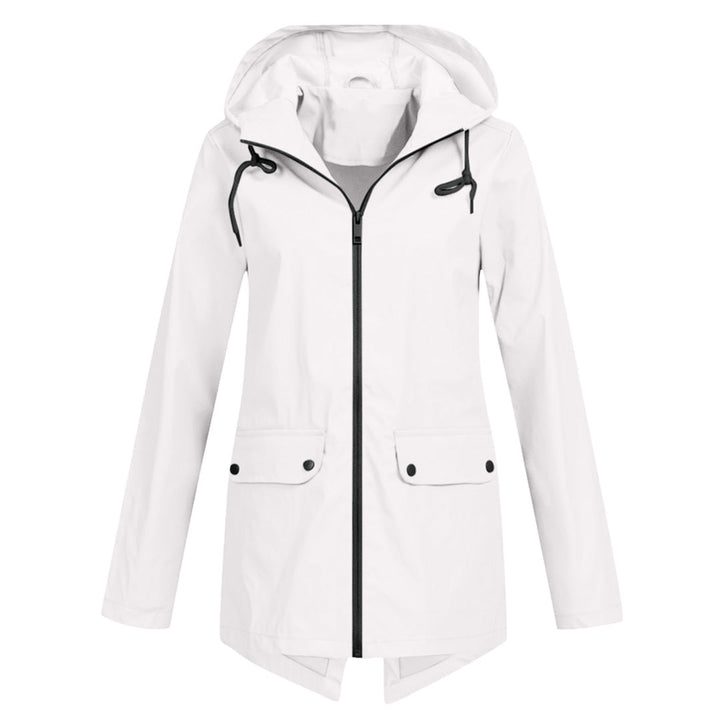 water-resistant Women's Mid-Length Jacket with Zipper