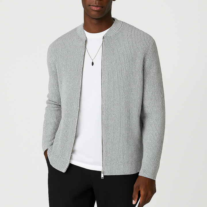 Mens Casual Zipper Knit Cardigan