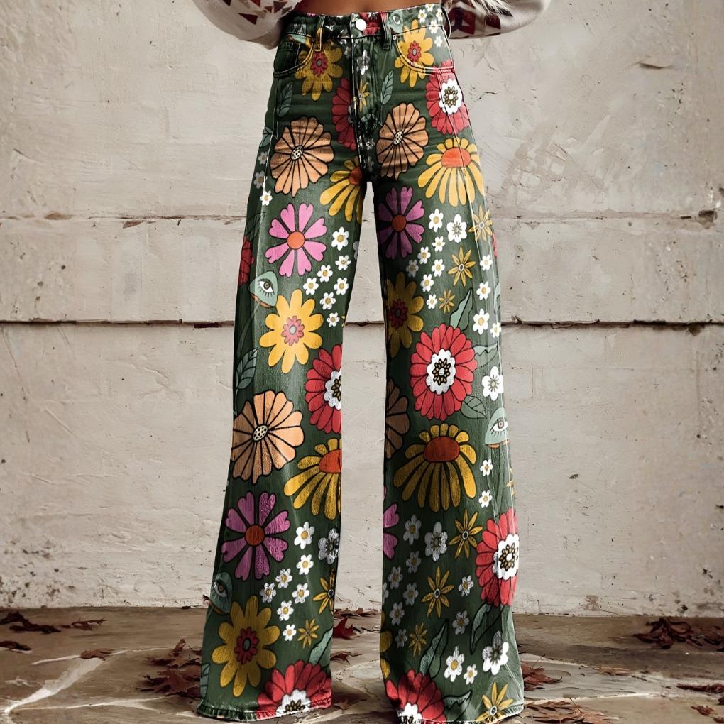 Women’s Long Pants – Ritan Floral & Solid Prints