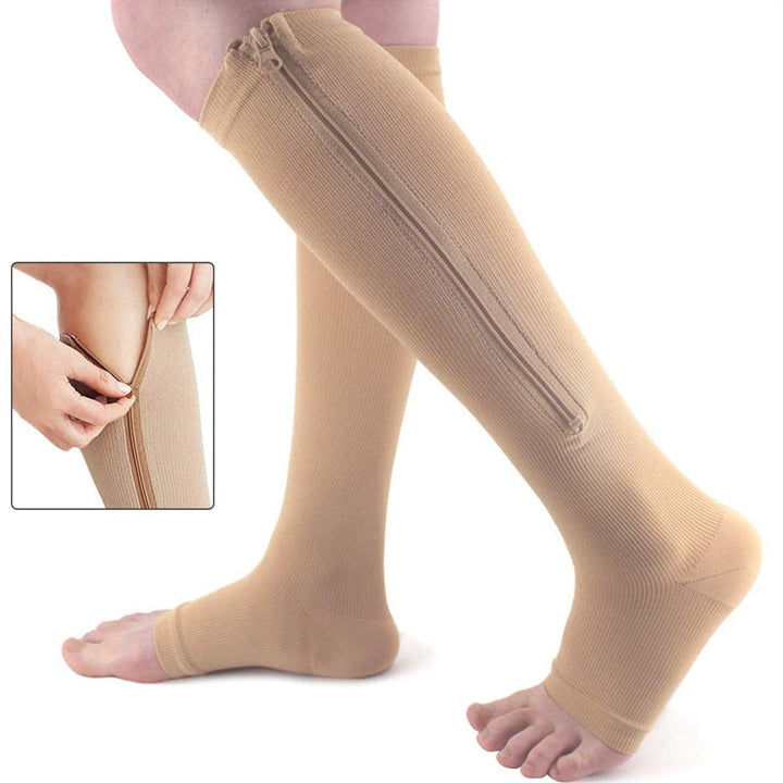 Comfortable Support Stockings with Zipper – Easy Relief for Tired Legs