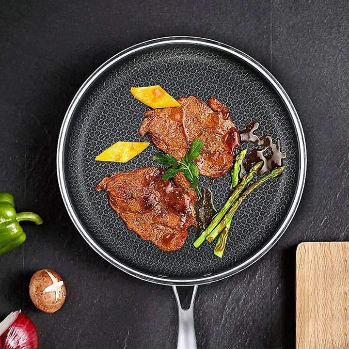 Premium Stainless Steel Non-Stick Pan – Effortless Cooking with Modern Design