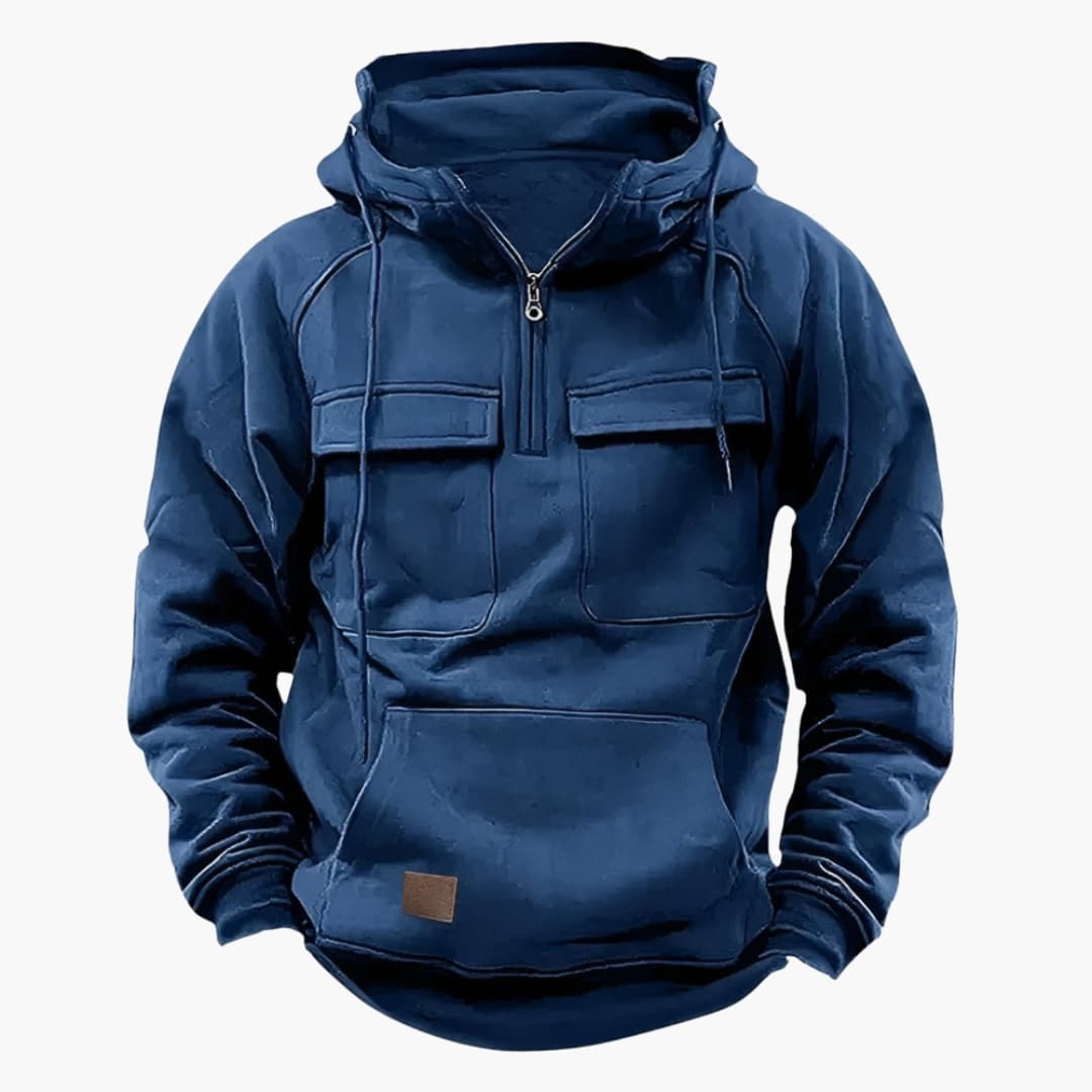 Men’s Half-Zip Hoodie with Chest Pockets