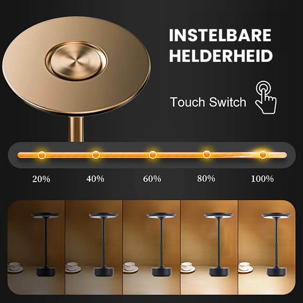 LuminLight | Draadloze LED oplaadbare table lamp dimbaar