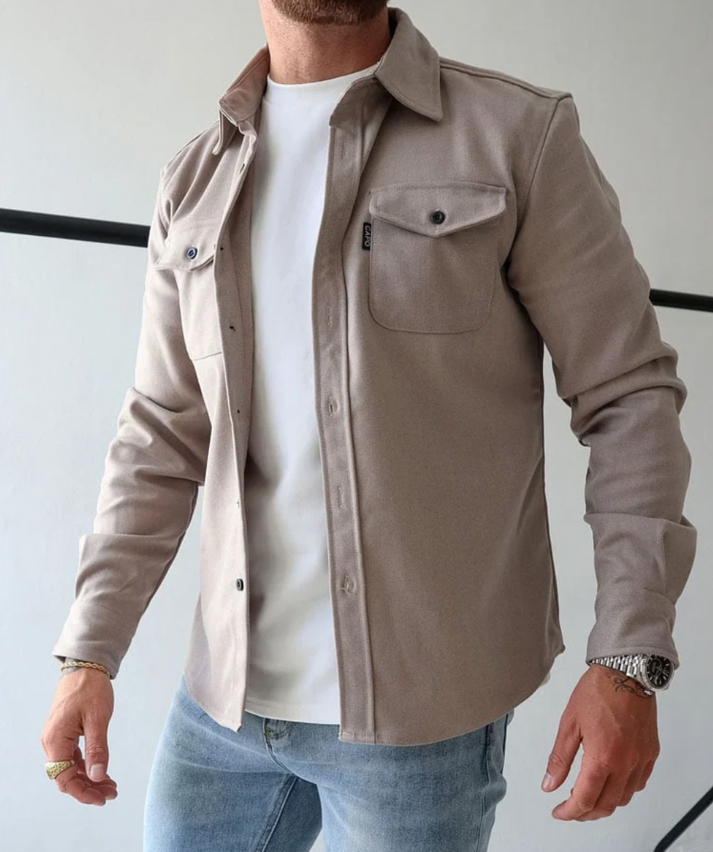 Men's Long-sleeved shirt with Men's Long-Sleeve Shirt with Pockets