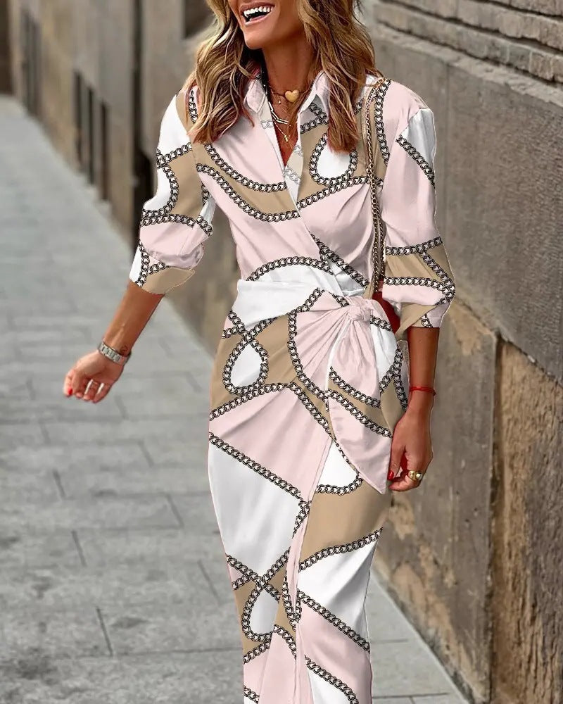 Summer Wrap Dress with Collar