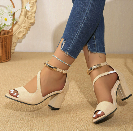 Women's Open Toe Block Heels