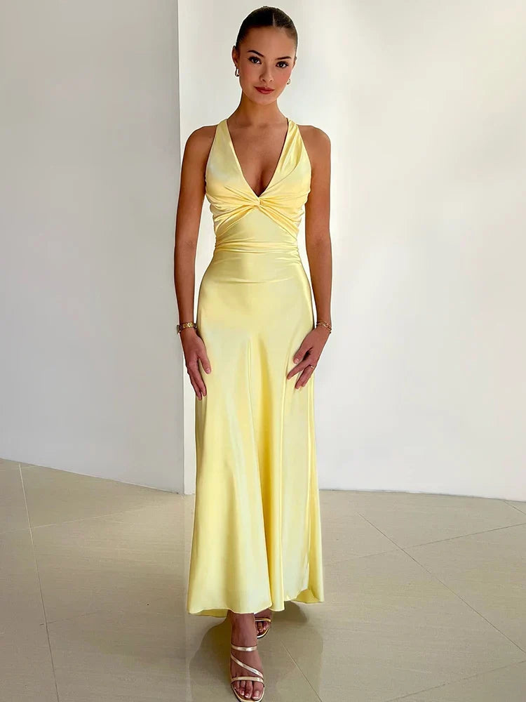 Women's Evening Gown Sleeveless Halter Neck