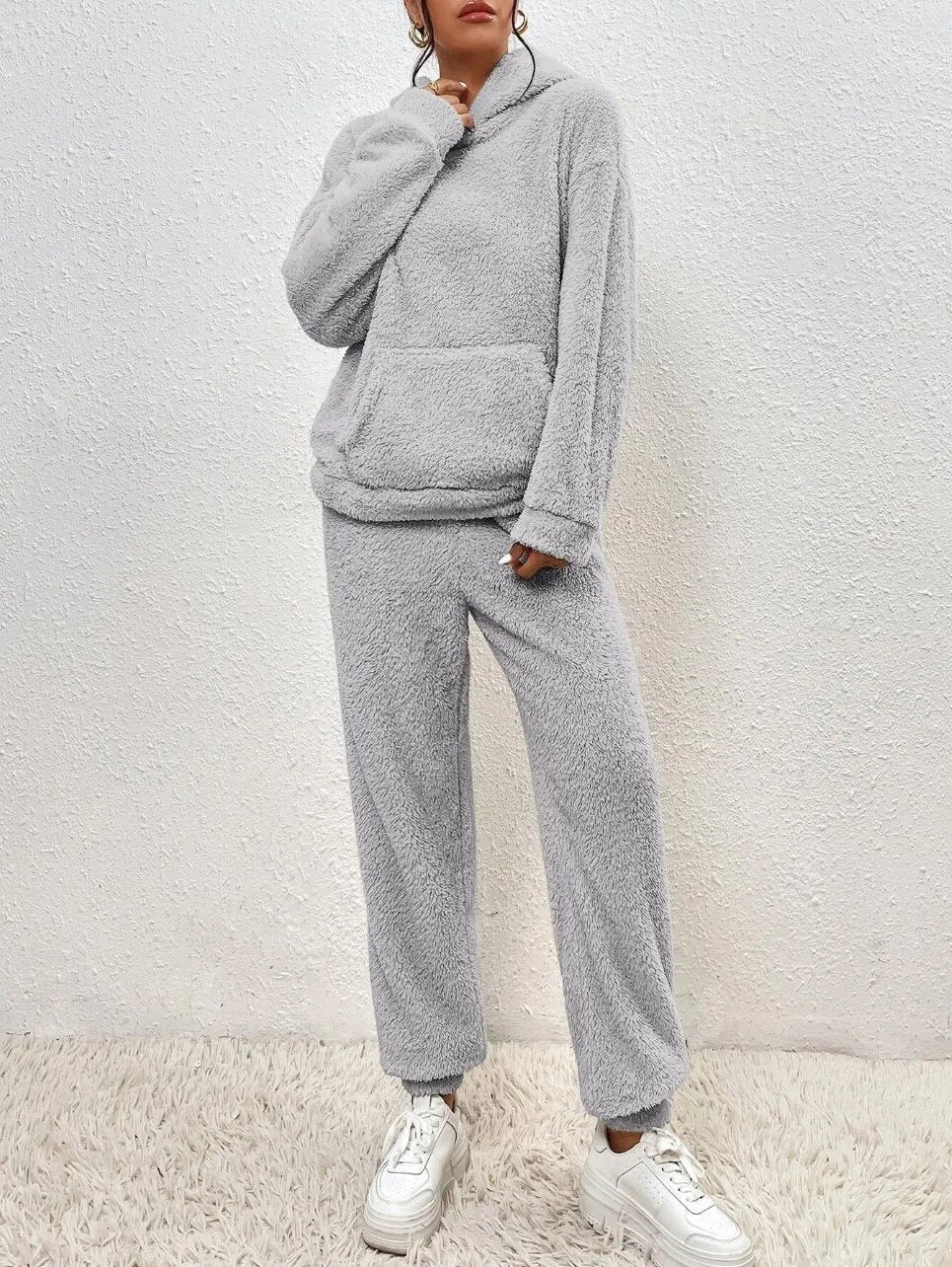 Ultra-Comfortable Teddy Lounge Set with Hoodie