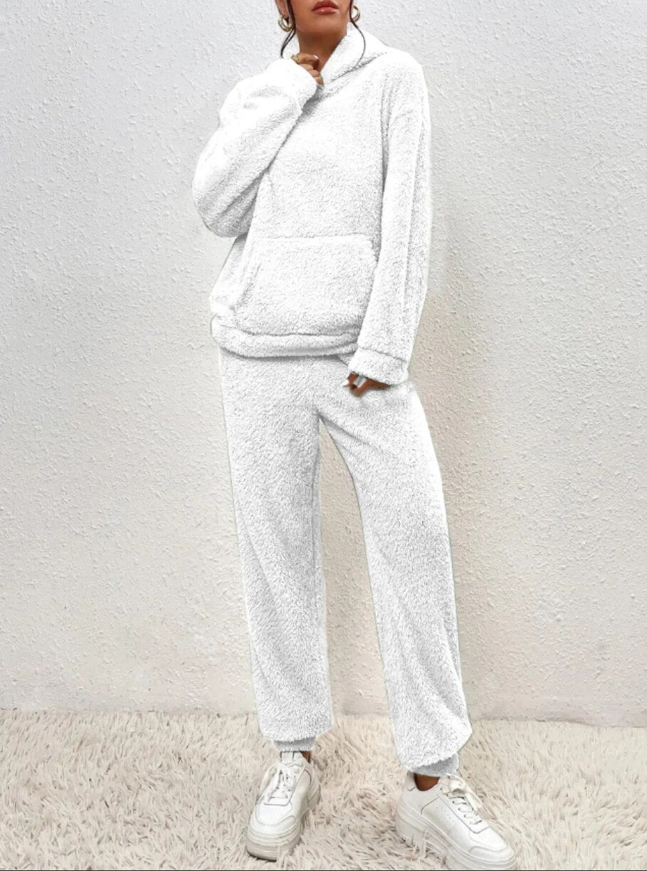 Ultra-Comfortable Teddy Lounge Set with Hoodie